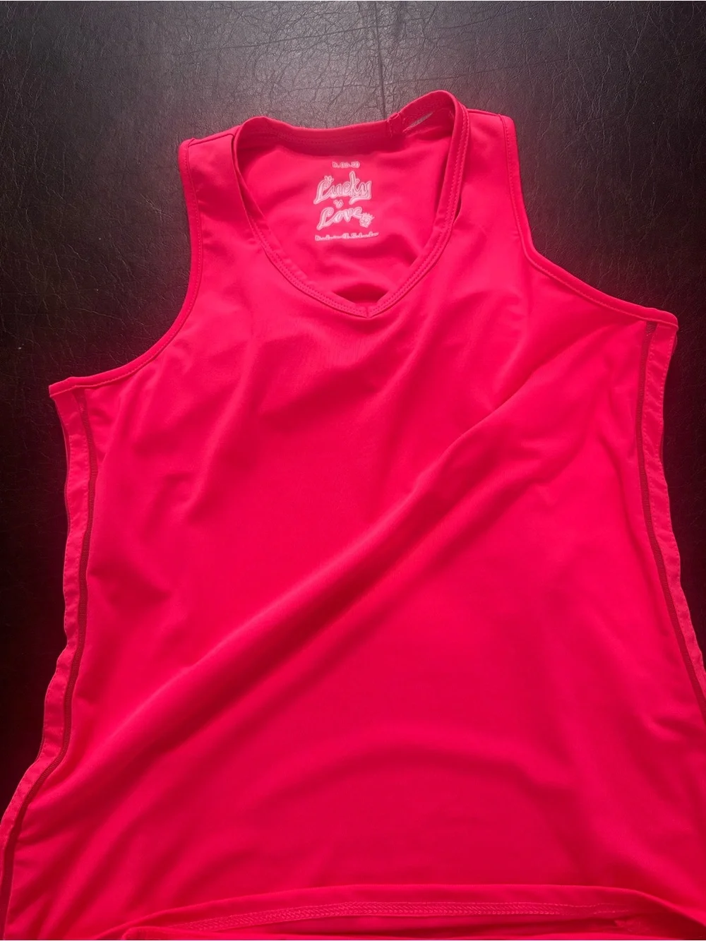 LUCKY IN LOVE  Bright Pink Girls' Tank Top and Skort Set NWOT